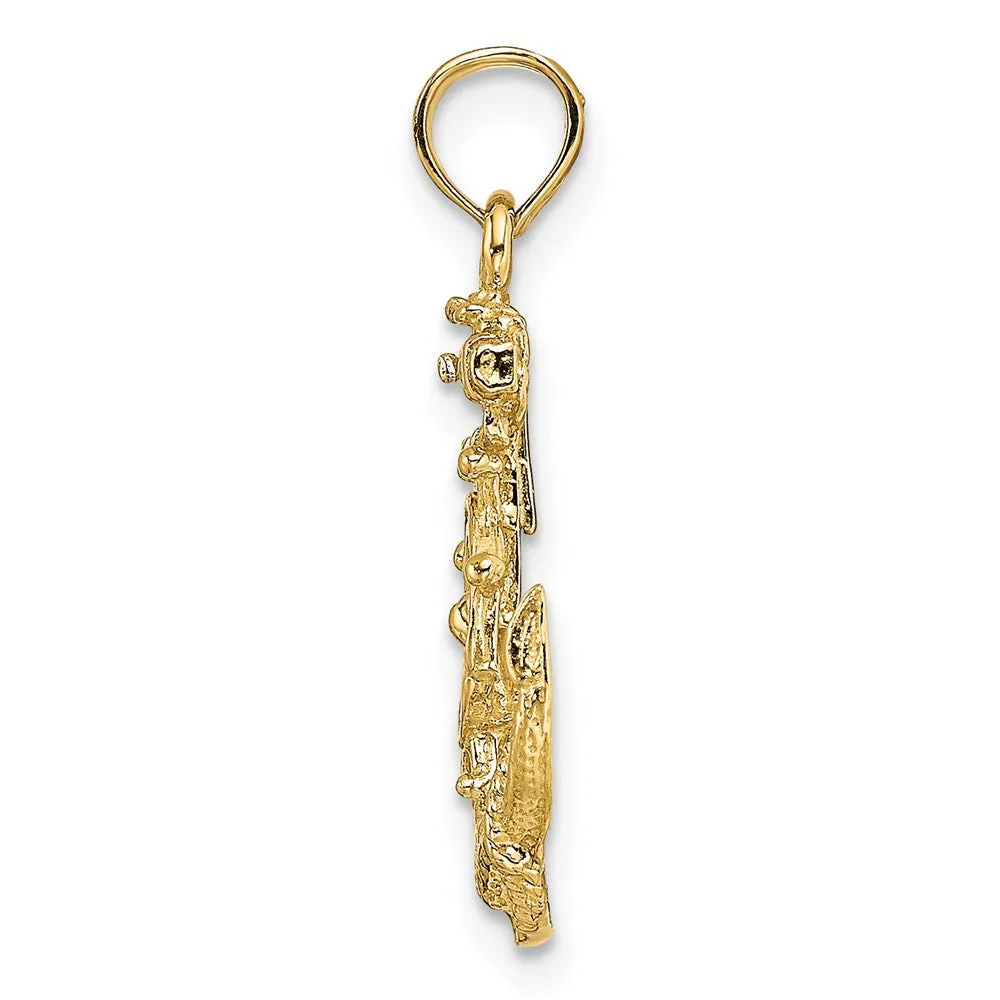 14k Small Anchor w/Wheel Pendant
