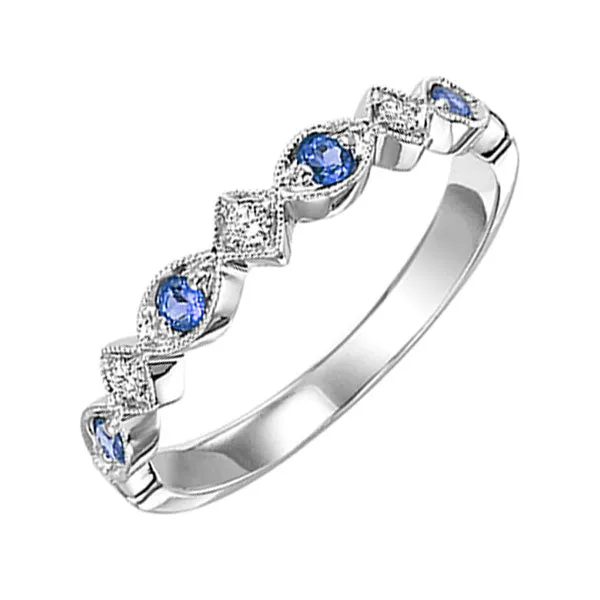 14KT White Gold & Diamond Classic Book Stackable Fashion Ring    - 1/10 ctw