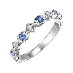 14KT White Gold & Diamond Classic Book Stackable Fashion Ring    - 1/10 ctw