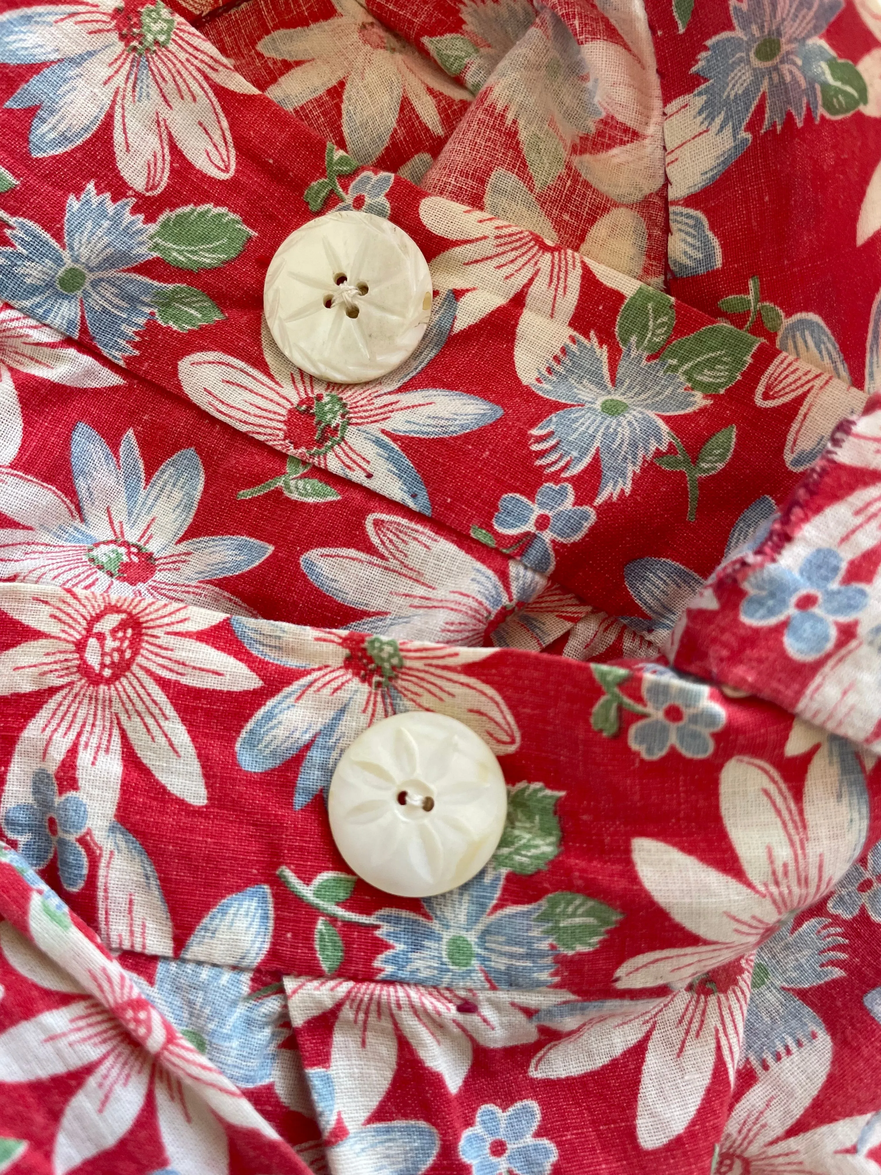 1930s Handmade Two Piece Feedsack Playsuit