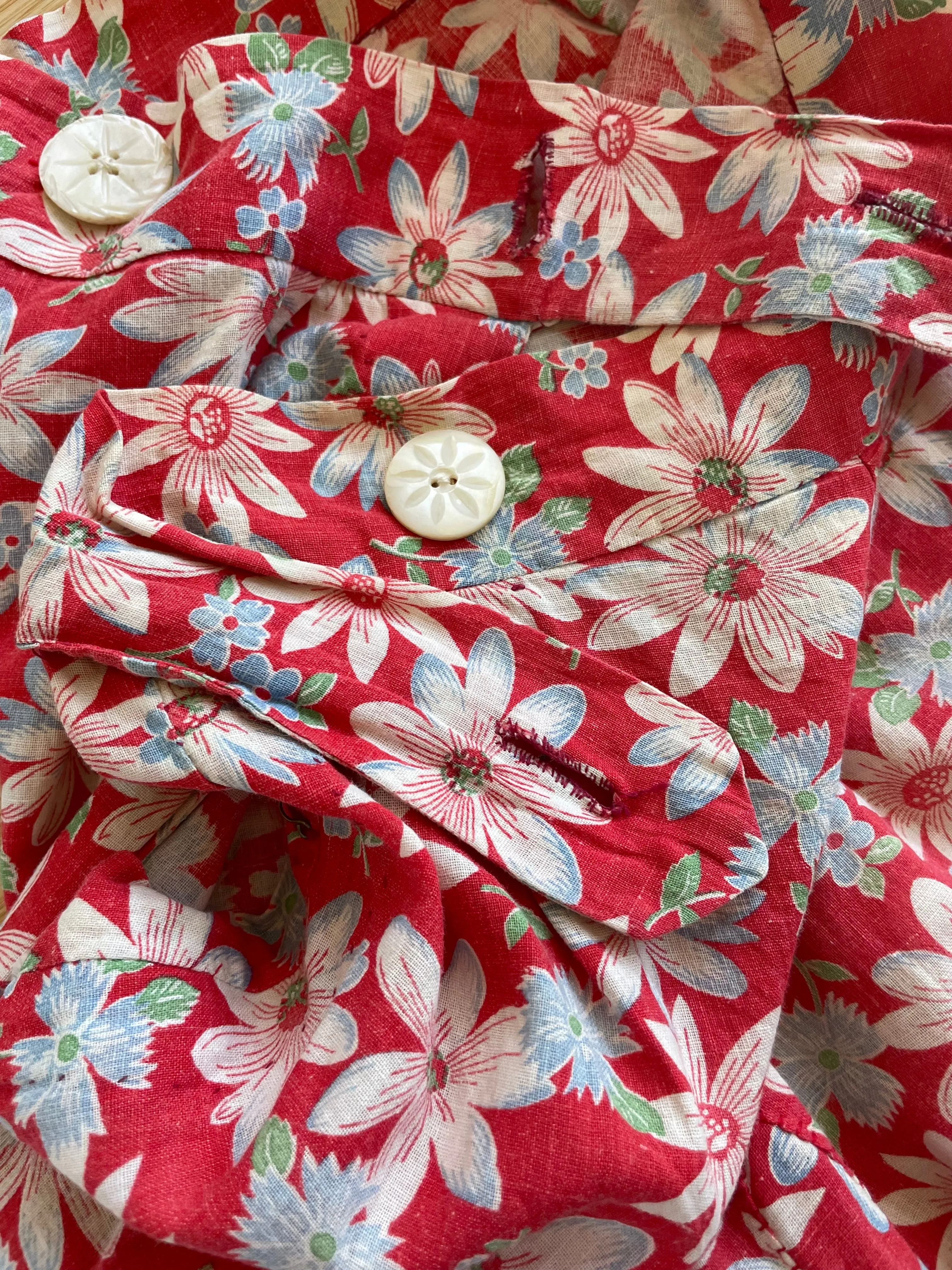 1930s Handmade Two Piece Feedsack Playsuit