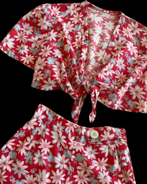 1930s Handmade Two Piece Feedsack Playsuit