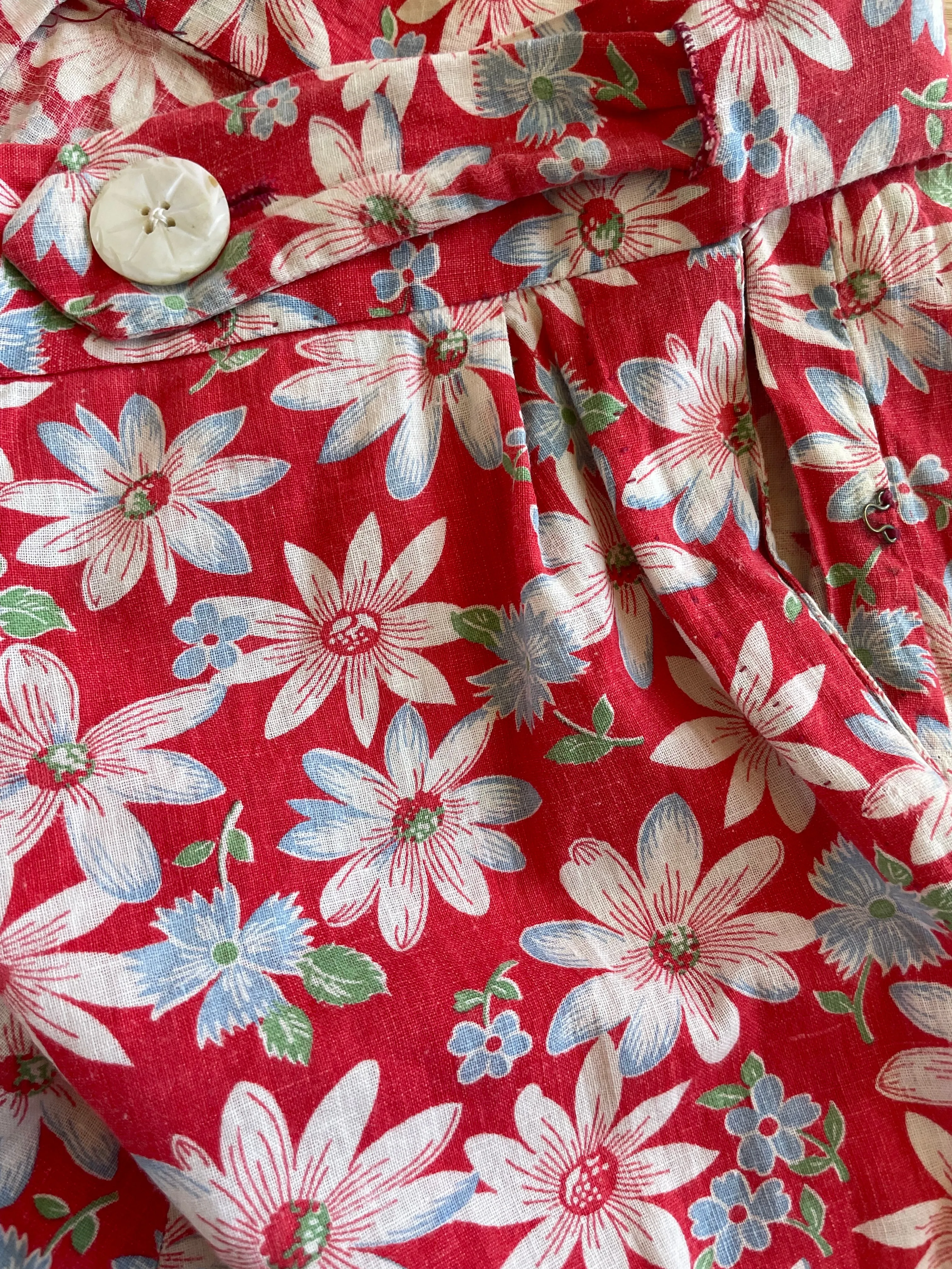 1930s Handmade Two Piece Feedsack Playsuit