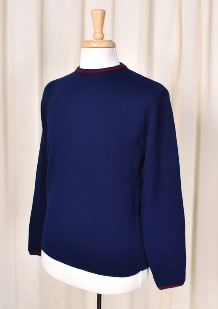 1960s Vintage Navy Crew Neck Sweater