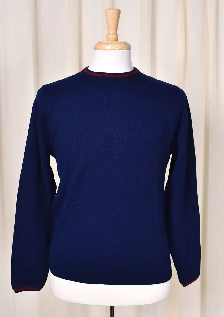 1960s Vintage Navy Crew Neck Sweater