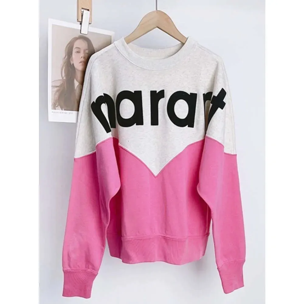 24ss New Designer sweatshirt hoodie isabels marant classic Cotton Round Neck Women Hot Letter Flocking Print Casual Versatile Pullover Hoodies Sweater Tide Tops