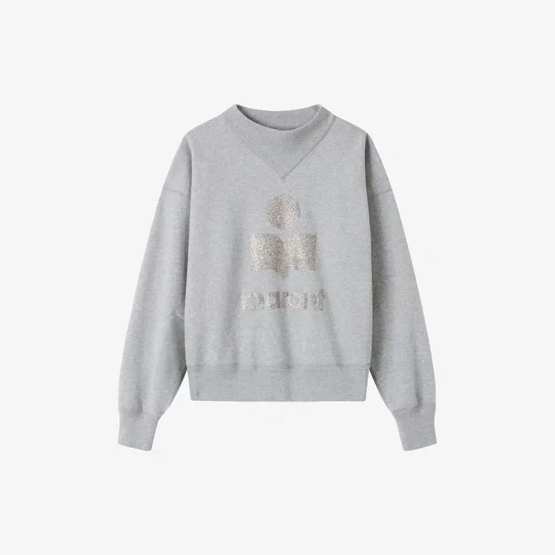 24ss New Designer sweatshirt hoodie isabels marant classic Cotton Round Neck Women Hot Letter Flocking Print Casual Versatile Pullover Hoodies Sweater Tide Tops