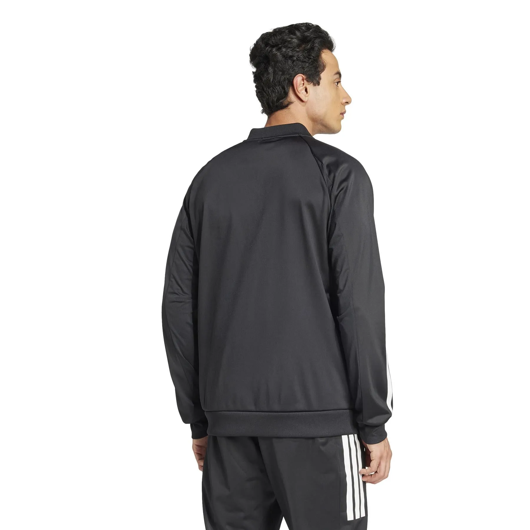 ADIDAS Mens 3 Stripe Knit Tennis Jacket - Black