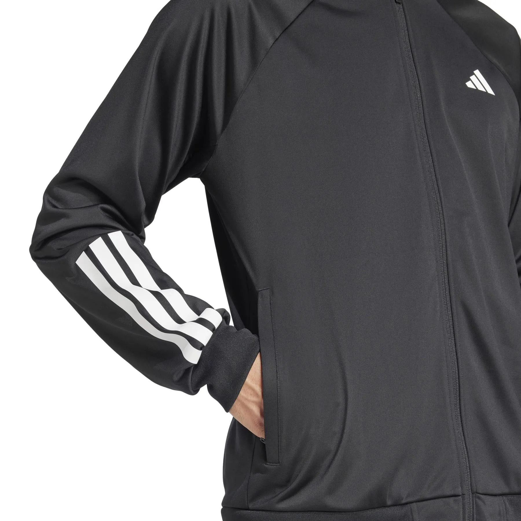 ADIDAS Mens 3 Stripe Knit Tennis Jacket - Black