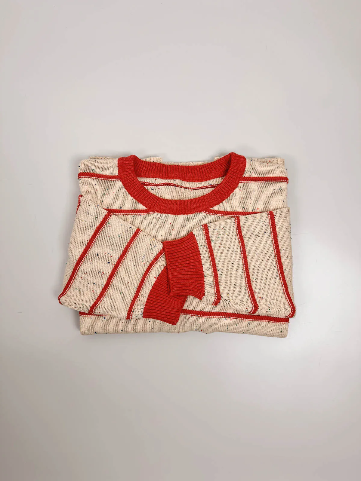 Adults Boxy Cotton Sweater | Sunset Stripe