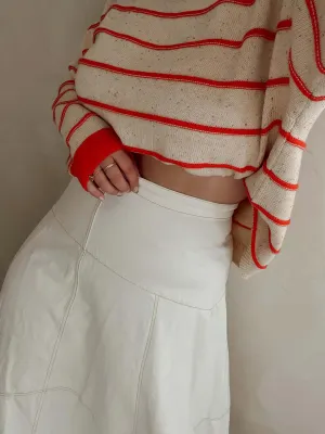 Adults Boxy Cotton Sweater | Sunset Stripe