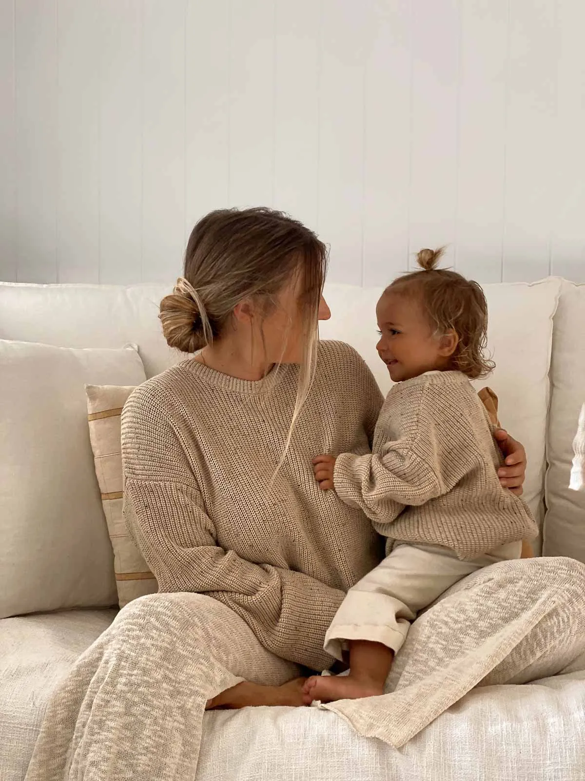 Adults Jamie Cotton Sweater | Latte Speck