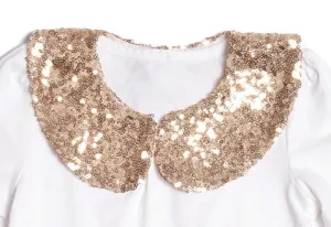 All that Glitters Top with Sequinned collar.