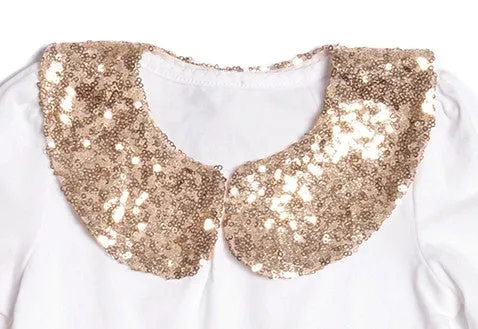 All that Glitters Top with Sequinned collar.