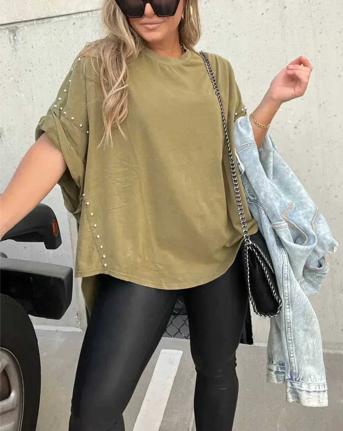 Amayrani® | Oversized T-Shirt With Studs
