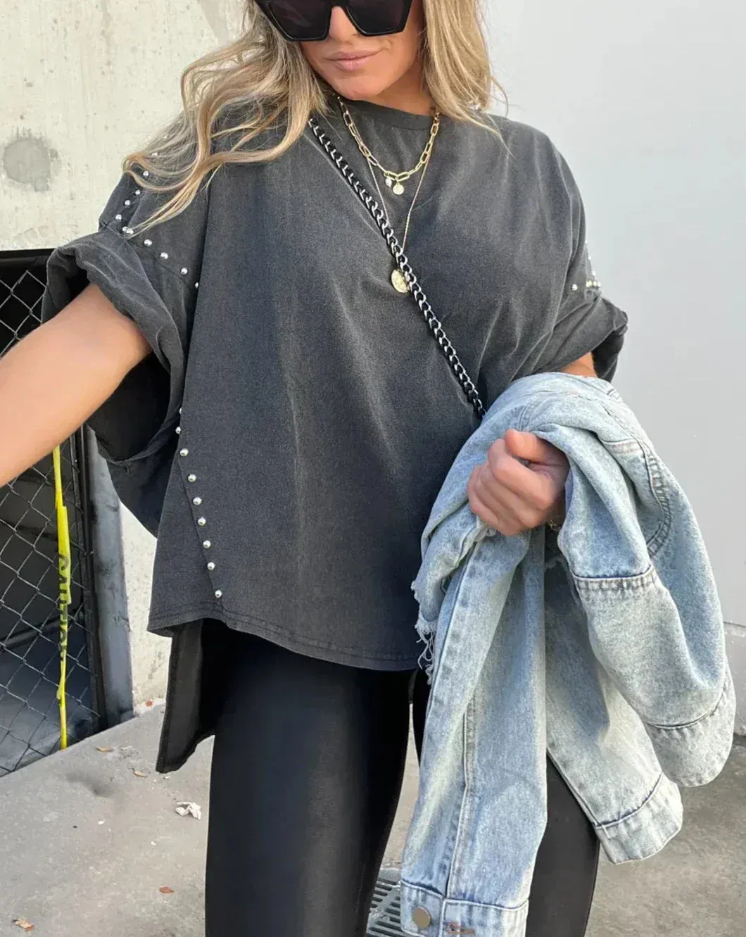 Amayrani® | Oversized T-Shirt With Studs