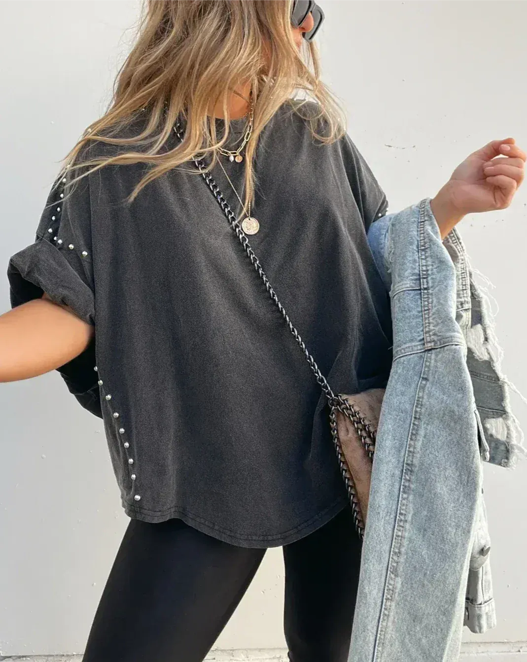 Amayrani® | Oversized T-Shirt With Studs