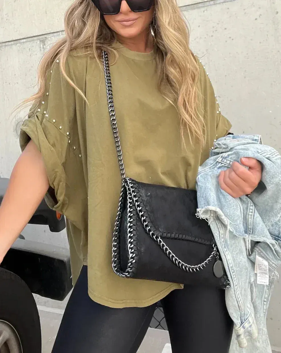 Amayrani® | Oversized T-Shirt With Studs