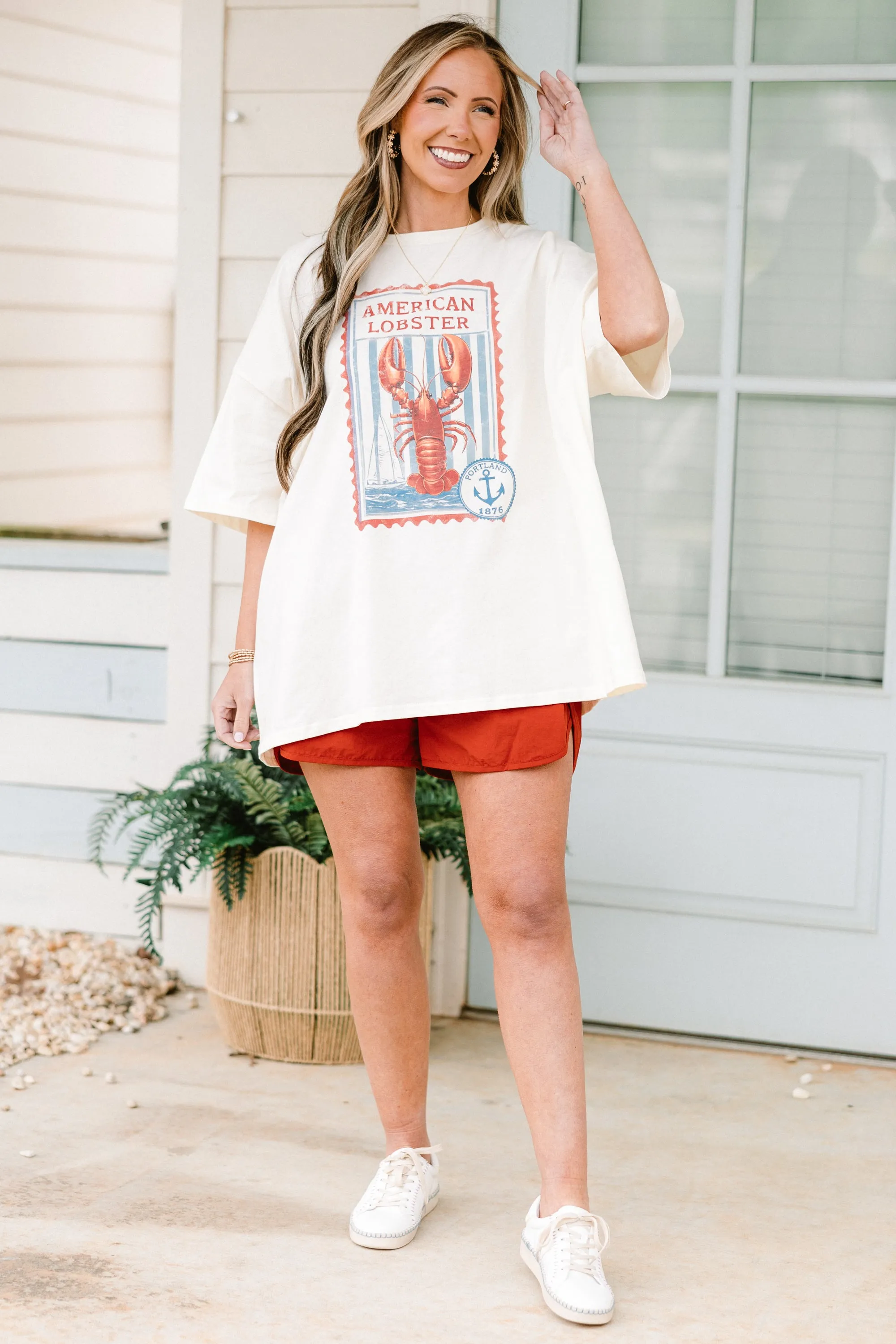 American Lobster Boyfriend Tee, Ivory