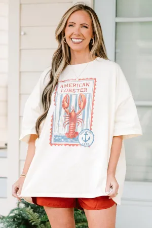 American Lobster Boyfriend Tee, Ivory