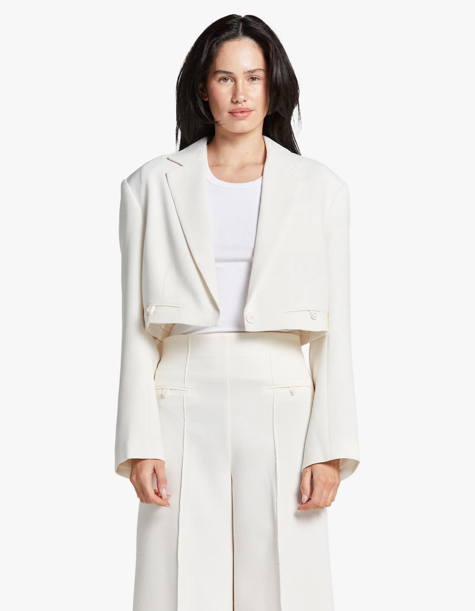 Amura Crop Blazer - Cream