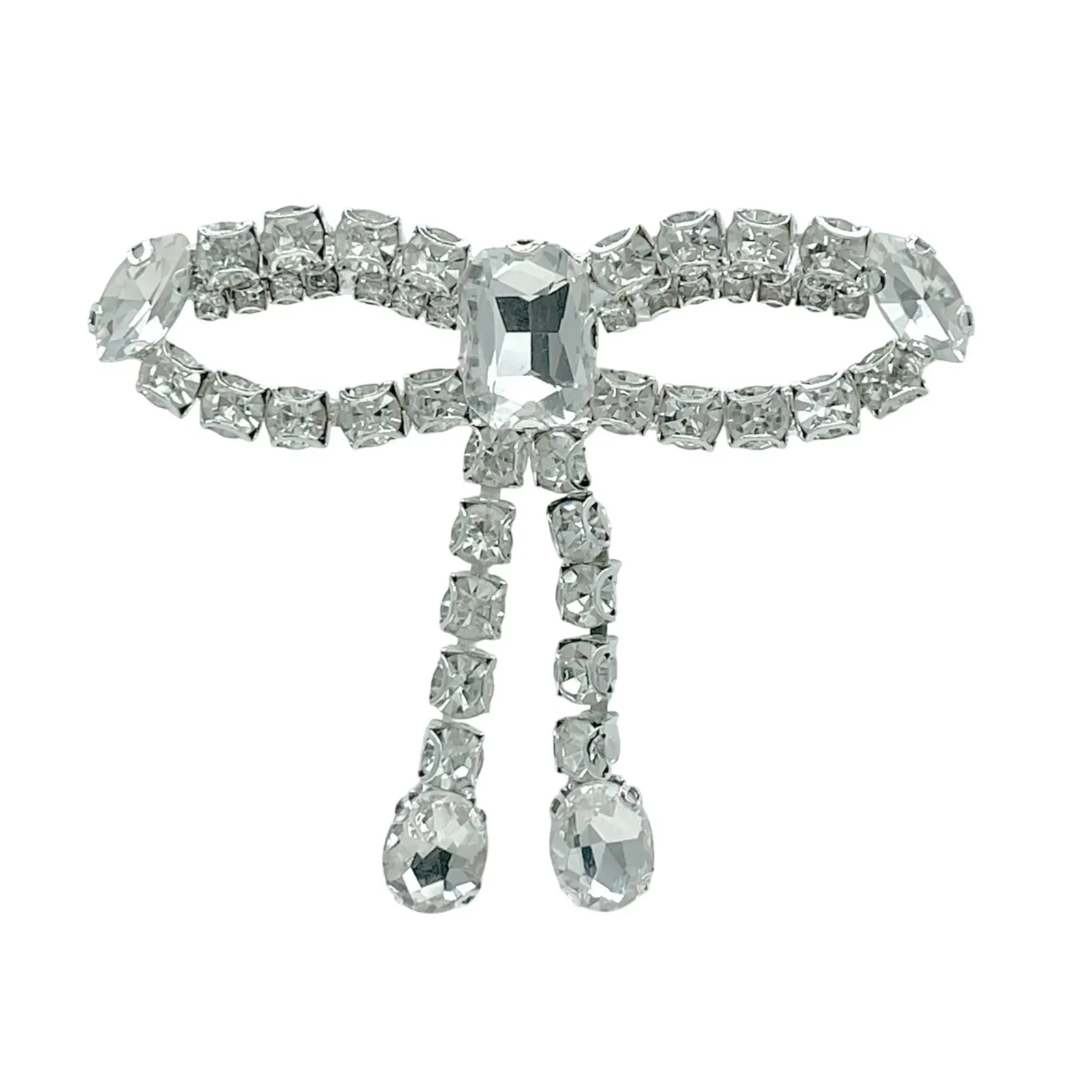 Ani Accessories Crystal Bow Brooch For Dresses & Party Outfits