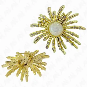 Ani Accessories Floral Pearl Brooch for Sarees & Outfits
