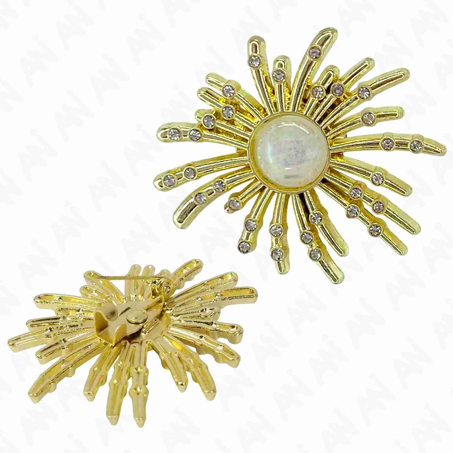 Ani Accessories Floral Pearl Brooch for Sarees & Outfits