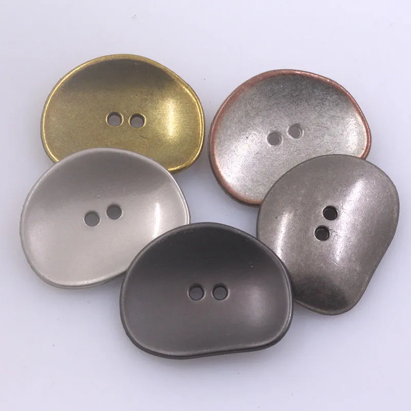 Antique Gold Nickel Irregular Two-Hole Metal Buttons 90 Pack