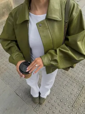 Anya® | Stylish Oversized Leather Jacket