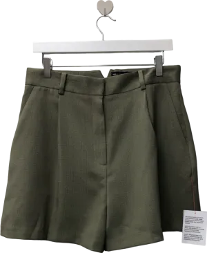 ASOS Grey Textured A Line Tailored Short In Khaki UK 12