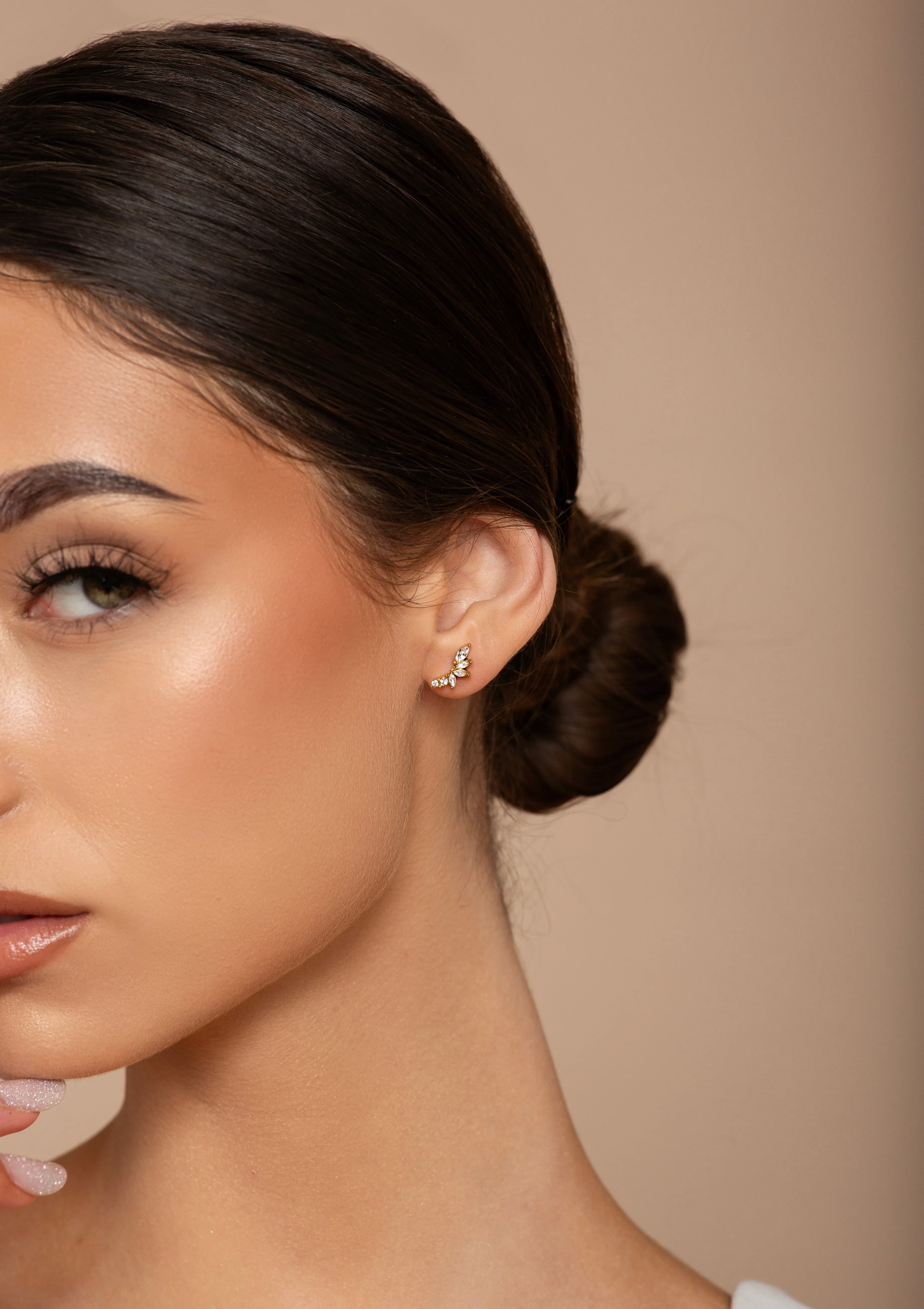 Athena Diamond Leaf Studs