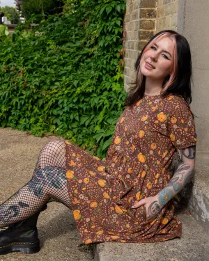 Autumn Pumpkin Oversized Smock Dress