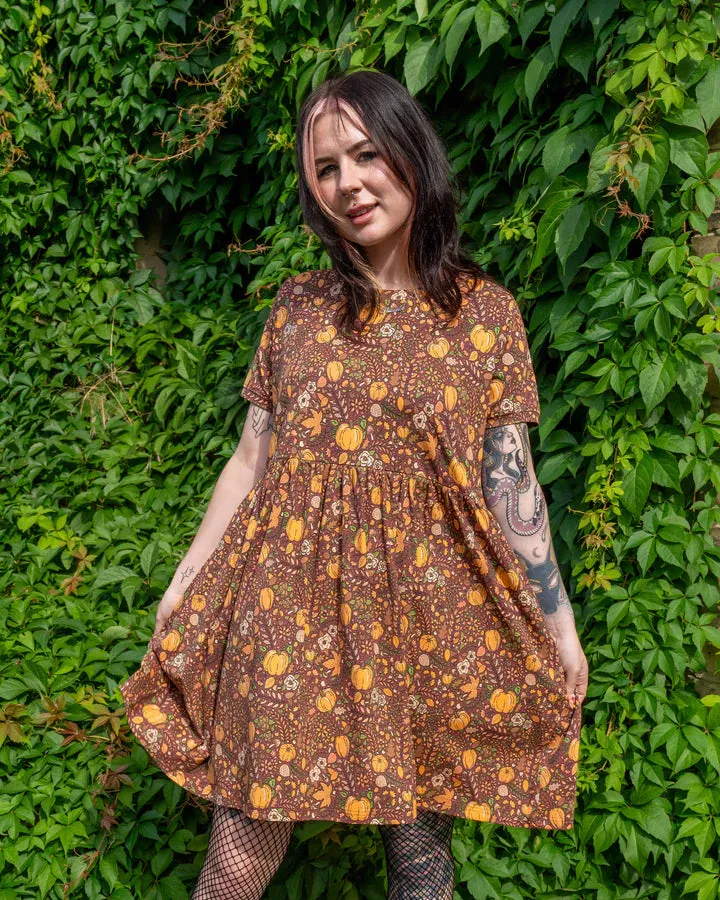 Autumn Pumpkin Oversized Smock Dress