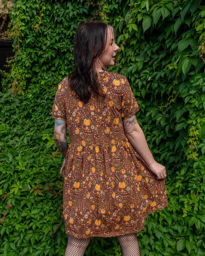 Autumn Pumpkin Oversized Smock Dress