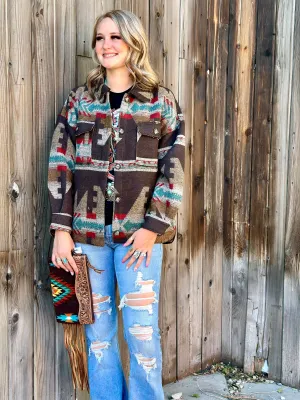 Aztec arrow jacket BROWN