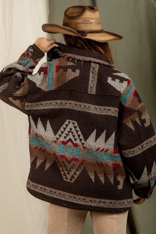 Aztec arrow jacket BROWN
