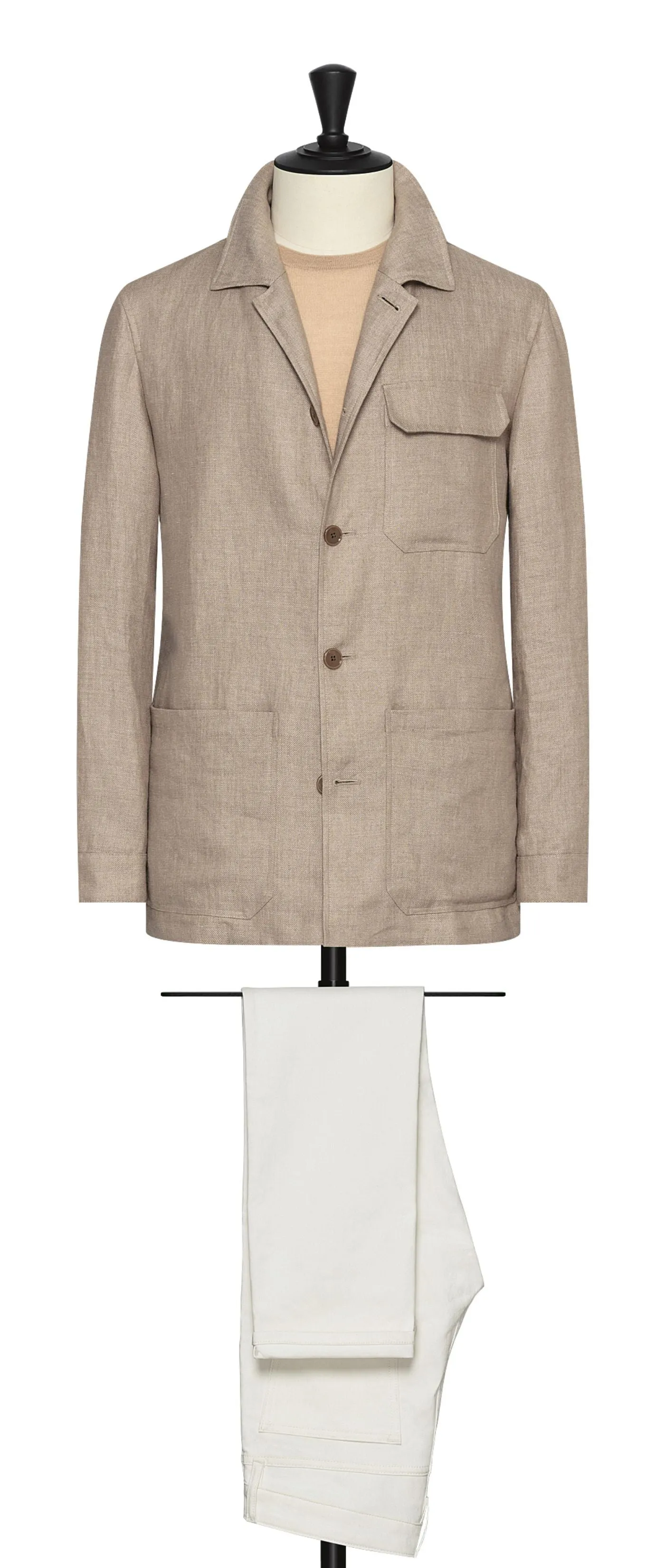 Baird McNutt Khaki Irish Linen with Micro Effect