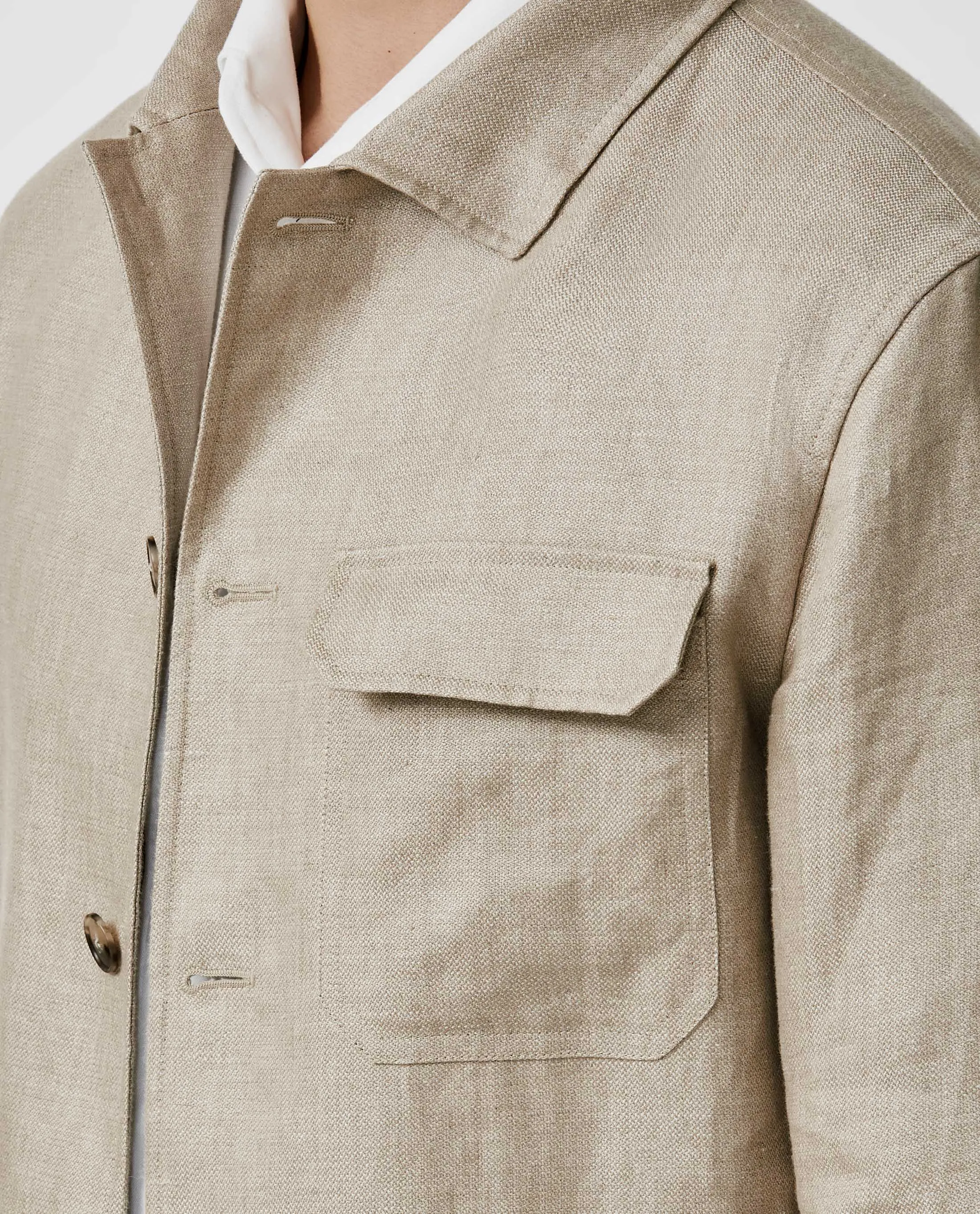 Baird McNutt Khaki Irish Linen with Micro Effect