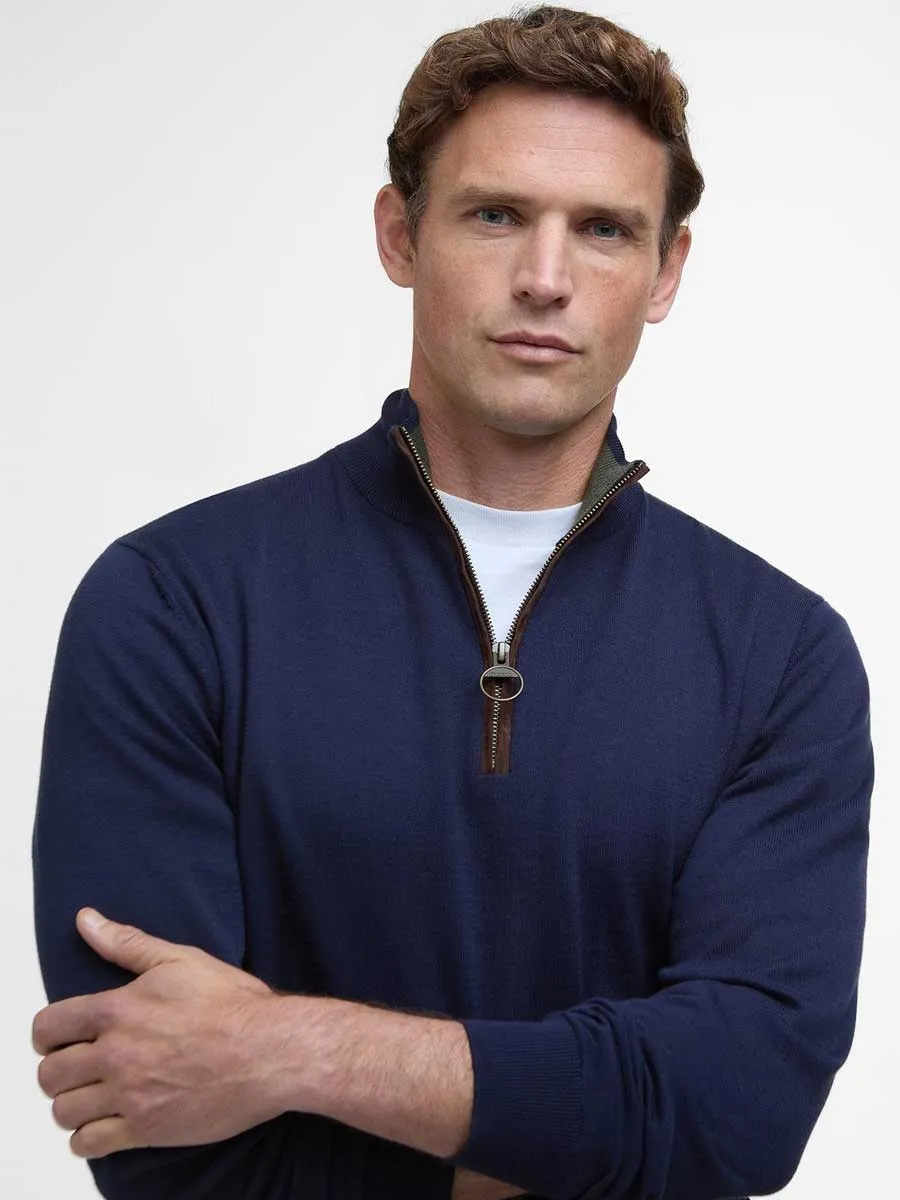BARBOUR Bayfield Half Zip Jumper - Mens - Classic Navy