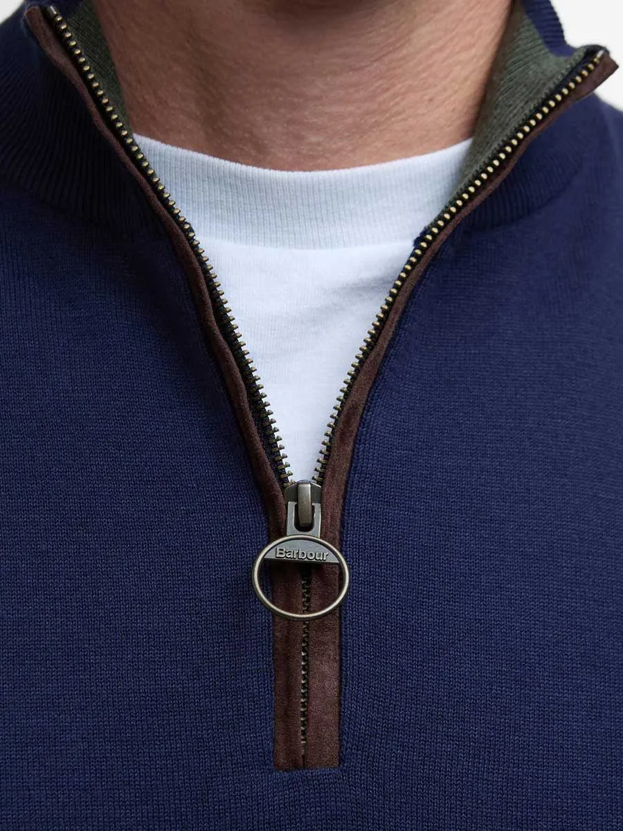 BARBOUR Bayfield Half Zip Jumper - Mens - Classic Navy
