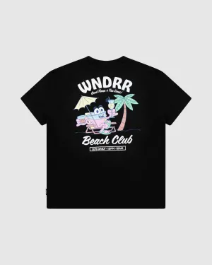 BEACH CLUB BOX FIT TEE - BLACK