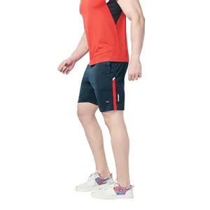 berge' Men's Instadry Dryfit Polyester Lightweight Soft Fabric Long Shorts with Secure Zipper Pockets (Navy Colour)