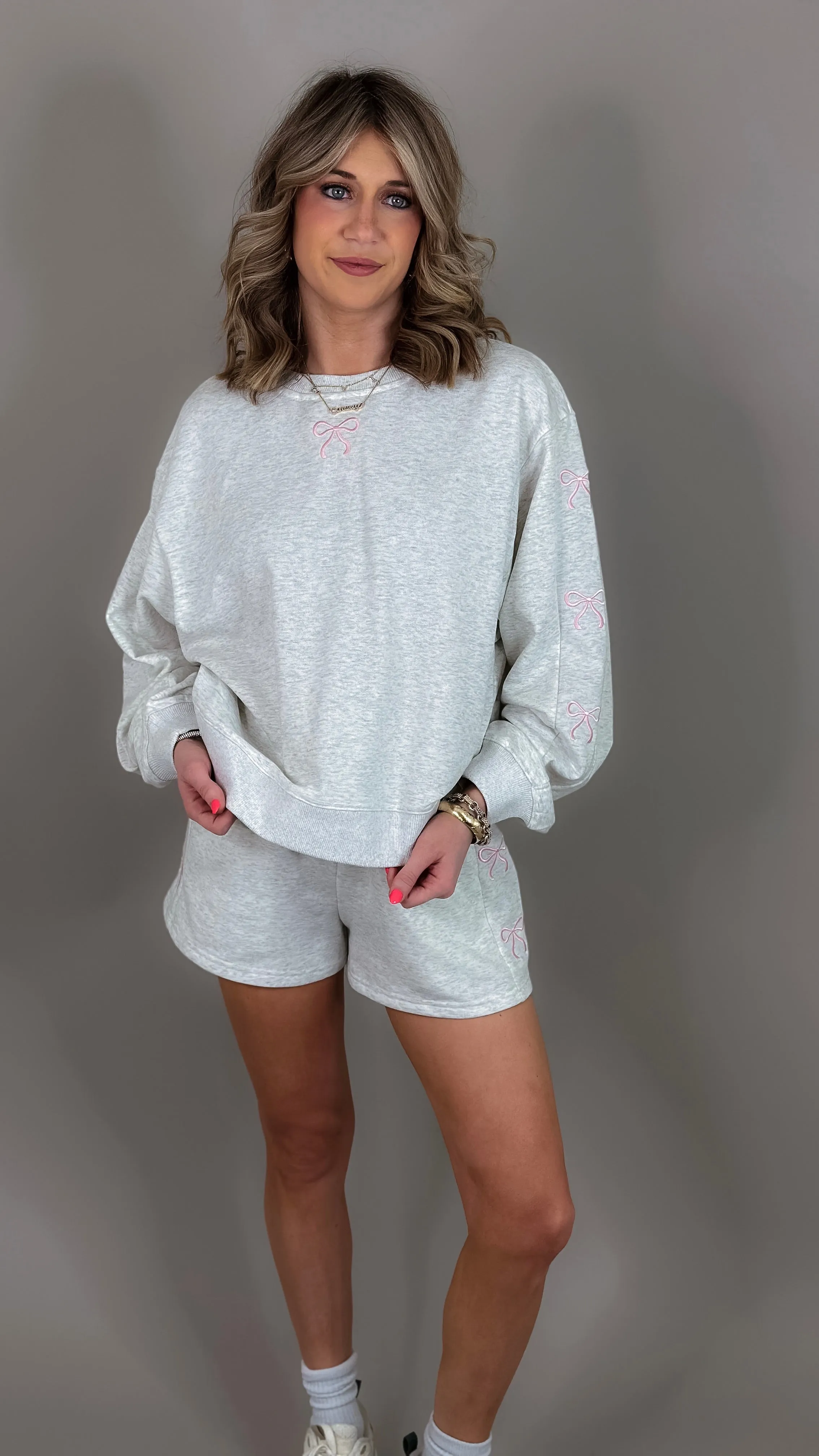 Beverly Grey Bow Shorts