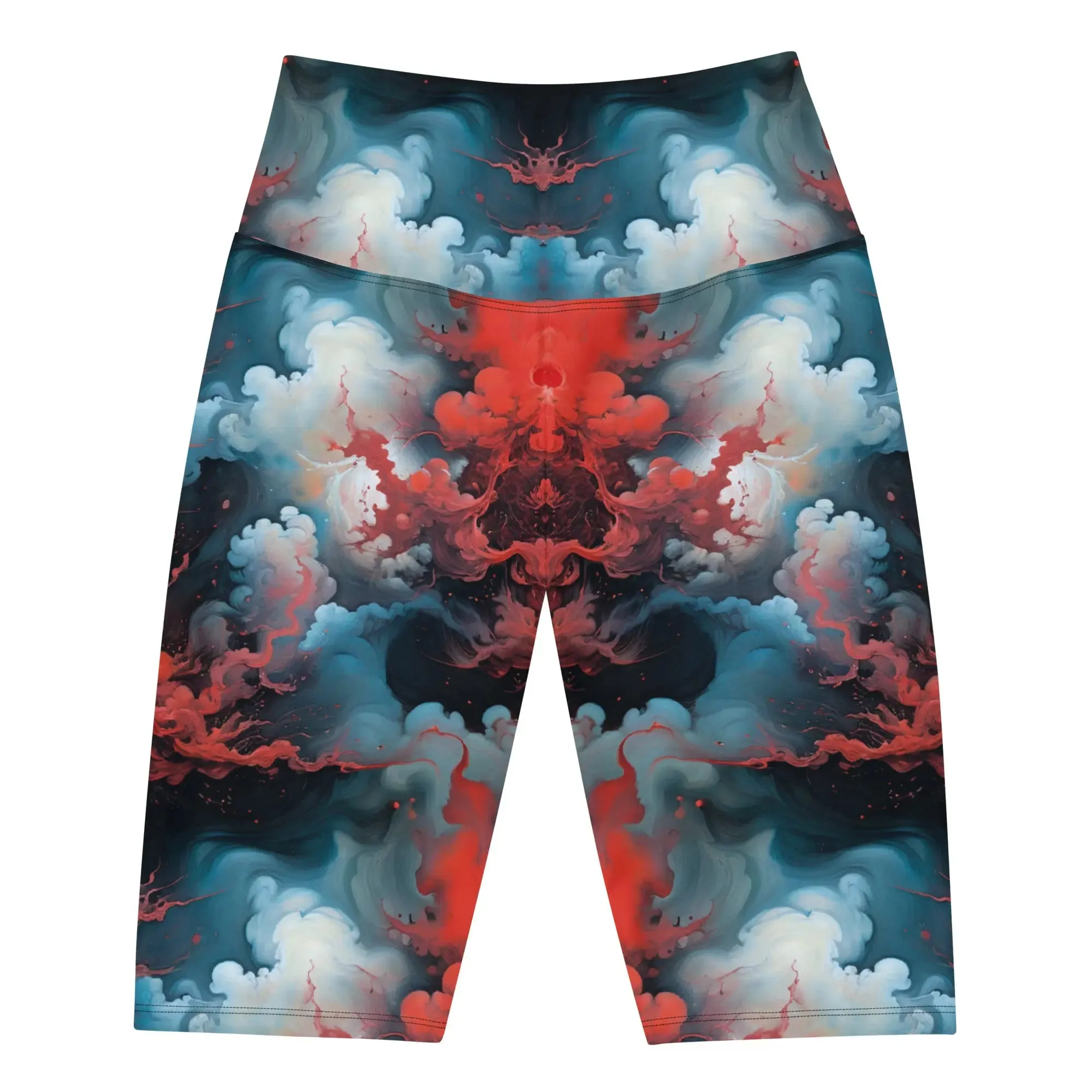 Biker Shorts - Ethereal Crimson Flow - Light