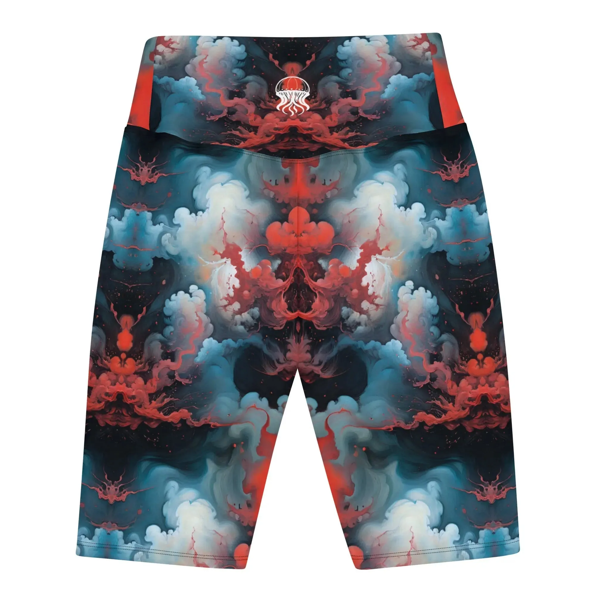 Biker Shorts - Ethereal Crimson Flow - Light