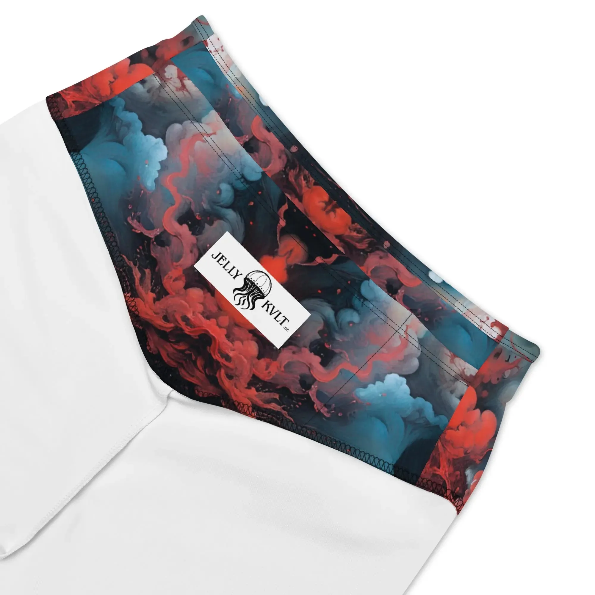 Biker Shorts - Ethereal Crimson Flow - Light