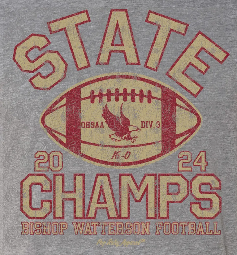 BISHOP WATTERSON FOOTBALL STATE CHAMPS GRAY TEE
