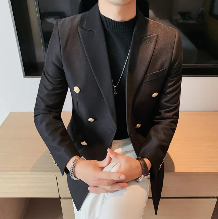 Black Double Breasted One piece Blazer by Italian Vega®