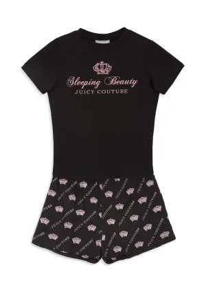 BLACK SLEEPING BEAUTY PYJAMA SET
